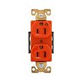 Product Image of Arrow Hart Industrial Duplex Receptacle, #14 To 10 Awg 15A 125V, Orange, 2-Pole 3-Wire, AHIG5262RN