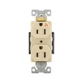 Product Image of Arrow Hart Industrial Duplex Receptacle, #14-10 Awg 15A 125V, Ivory Face Base, Isolated Ground, AHIG5262V