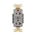 Product Image of Arrow Hart Industrial Duplex Receptacle, #14-10 Awg 20A 125V, Gray Face Base, Isolated Ground, AHIG5362GY