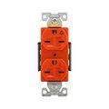 Product Image of Arrow Hart Industrial Duplex Receptacle, #14-10 Awg 15A, 250V, Orange Face Base, 6-15R, Duplex, AHIG5662RN