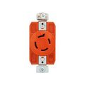 Product Image of Locking Receptacle, #14-8 Awg, 20A, 250V, Back/Side Wiring, Orange, Single, L15-20 3-Pole 4-Wire, AHIGL1520R
