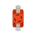 Product Image of Locking Receptacle, Isolated Ground, #14-8 Awg, 30A, 250V, Orange, Single, L15-30 3-Pole 4-Wire, AHIGL1530R