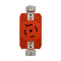 Product Image of Locking Receptacle, #14-8 Awg, 20A, 120/208V, Orange, Single, L21-20, 4-Pole, 5-Wire, AHIGL2120R