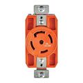Product Image of Locking Receptacle, #14-8 Awg, 30A, 120/208V, Orange, Single, L21-30, 4-Pole, 5-Wire, AHIGL2130R