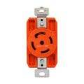 Product Image of Locking Receptacle, #14-8 Awg, 30A, 277/480V, Orange, Single, L22-30, 4-Pole, 5-Wire, AHIGL2230R