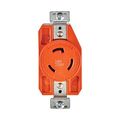 Product Image of Locking Receptacle, #14-8 Awg, 20A, 250V, Back/Side Wiring, Orange, Single, L6-20, 2-Pole 3-Wire, AHIGL620R