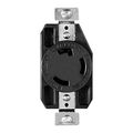 Product Image of Locking Receptacle, #14-8 Awg, 30A, 240V, Back/Side Wiring, Black, Single, L25-30, 2-Pole 3-Wire, AHL2530R
