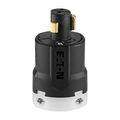 Product Image of Arrow Hart Locking Plug, 20A, Industrial, 125V, Black, White, Brass, Ultra Grip, 3-Pole, AHPL23005N