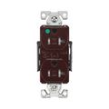 Product Image of Arrow Hart Duplex Receptacle, #14-10 Awg 20A, 125V, Brown Face, Pvc Base, 5-20R, Duplex, AHTR8300B