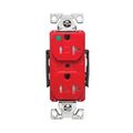 Product Image of Arrow Hart Duplex Receptacle, #14-10 Awg 20A, Healthcare 125V, Red Face, Pvc Base, 5-20R, Duplex, AHTR8300RD