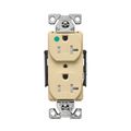 Product Image of Arrow Hart Duplex Receptacle, #14-10 Awg 20A, 125V, Ivory Face, Pvc Base, 5-20R, Duplex, AHTR8300V