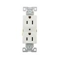 Product Image of Commercial Duplex Receptacle, #14-10 Awg 15A, 125V, Back & Side, White, High-Impact Nylon, Pvc, BR15W