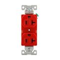 Product Image of Commercial Duplex Receptacle, #14-10 Awg 20A, 125V, Back & Side, Red, High-Impact Nylon, 5-20R, BR20RD
