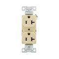 Product Image of Commercial Duplex Receptacle, #14-10 Awg 20A 125V, Back & Side, Ivory, High-Impact Nylon, 5-20R, BR20V