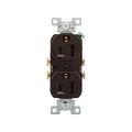 Product Image of Commercial Duplex Receptacle, #14-10 Awg 15A, 125V, SideWire, Brown, High-Impact Nylon, Pvc, CR15B