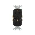 Product Image of Commercial Duplex Receptacle, #14-10 Awg 15A, 125V, SideWire, Black, High-Impact Nylon, Pvc, CR15BK