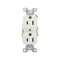 Product Image of Commercial Duplex Receptacle, #14-10 Awg 15A, 125V, SideWire, White, High-Impact Nylon, Pvc, CR15W