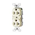 Product Image of Commercial Duplex Receptacle, #14-10 Awg 20A, 125V, SideWire, Almond, High-Impact Nylon, Pvc, CR20A