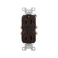 Product Image of Commercial Duplex Receptacle, #14-10 Awg 20A, 125V, SideWire, Brown, High-Impact Nylon, CR20B