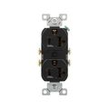 Product Image of Commercial Duplex Receptacle, #14-10 Awg 20A, 125V, SideWire, Black, High-Impact Nylon, CR20BK