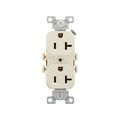 Product Image of Commercial Duplex Receptacle, #14-10 Awg 20A 125V, SideWire, Light Almond, High-Impact Nylon, CR20LA