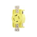 Product Image of Corrosion Resistant Locking Receptacle, #14-10 Awg, 20A, 125/250V, Yellow, L14-20 3-Pole 4-Wire, CRL1420R