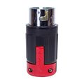 Product Image of Locking Plug, #10-6Awg, 50A, 125/250V, Back Wiring, Black, Red, 3-Pole, 4-Wire, 0.44 To 1.25", CS6365EX