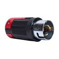 Product Image of Locking Plug, #10-6Awg, 50A, 250V, Back Wiring, Black, Red, 2-Pole, 3-Wire, 0.44 To 1.06 In, CS8265EX