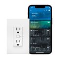 Product Image of Plt Wi-Fi Smart Duplex Receptacle, Neutral Required, 120V, Split Control 15A, 1/2 Hp, 120V, EWFTRCR15-W-BX-L