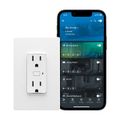 Product Image of Plt Wi-Fi Smart Duplex Receptacle, Weather Resistant, 120V, Split Control 15A, 1/2 Hp, 120V, EWFWRCR15-W-BX-L
