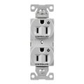 Product Image of Ezlink Modular Duplex Receptacle, 15 A, 125 Vac, 60 Hz, Dual Controlled, 3-Wire, Gray, EZ5262CDGY