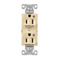 Product Image of Ezlink Modular Duplex Receptacle, 15 A, 125 Vac, 60 Hz, Dual Controlled, 3-Wire, Ivory, EZ5262CDV