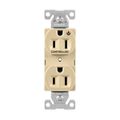 Product Image of Ezlink Modular Duplex Receptacle, 15 A, 125 Vac, 60 Hz, Half Controlled, 3-Wire, Ivory, EZ5262CHV