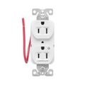 Product Image of Ezlink Modular Duplex Receptacle, 15 A, 125 Vac, 60 Hz, Half Controlled, 3-Wire, White, EZ5262CHW