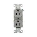 Product Image of Ezlink Modular Duplex Receptacle, 15 A, 125 Vac, 60 Hz, Split Control, Nema 5-15R, 3-Wire, Gray, EZ5262SCGY