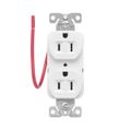 Product Image of Ezlink Modular Duplex Receptacle, 15 A, 125 Vac, 60 Hz, Split Control, Nema 5-15R, 3-Wire, White, EZ5262SCW