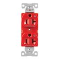 Product Image of Ezlink Modular Duplex Receptacle, 20 A, 125 Vac, 60 Hz, Dual Controlled, Nema 5-20R, 3-Wire, Red, EZ5362CDRD