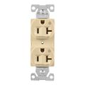 Product Image of Ezlink Modular Duplex Receptacle, 20 A, 125 Vac, 60 Hz, Dual Controlled, 3-Wire, Ivory, EZ5362CDV