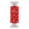 Product Image of Ezlink Modular Duplex Receptacle, 20 A, 125 Vac, 60 Hz, Half Controlled, Nema 5-20R, 3-Wire, Red, EZ5362CHRD