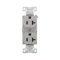 Product Image of Ezlink Modular Duplex Receptacle, 20 A, 125 Vac, 60 Hz, Split Control, Nema 5-20R, 3-Wire, Gray, EZ5362SCGY