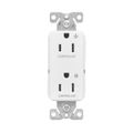 Product Image of Ezlink Modular Decorator Receptacle, 15 A, 125 Vac, 60 Hz, Dual Controlled, 3-Wire, White, EZ6262CDW