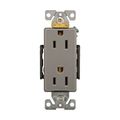 Product Image of Ezlink Modular Decorator Receptacle, 15 A, 125 Vac, 60 Hz, Nema 5-15R, Three-Wire, Gray, EZ6262GY