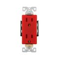 Product Image of Ezlink Modular Decorator Receptacle, 15 A, 125 Vac, 60 Hz, Nema 5-15R, Three-Wire, Red, EZ6262RD