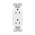 Product Image of Ezlink Modular Decorator Receptacle, 15 A, 125 Vac, 60 Hz, Nema 5-15R, Three-Wire, White, EZ6262W