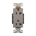 Product Image of Ezlink Modular Decorator Receptacle, 20 A, 125 Vac, 60 Hz, Nema 5-20R, Three-Wire, Gray, EZ6362GY
