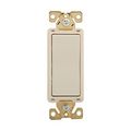 Product Image of Ezlink Modular Decorator Switch, 15 A, 120-277 Vac, 60 Hz, 3-Pole, 4-Wire, Light Almond, EZ7603LA