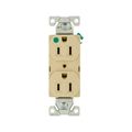 Product Image of Ezlink Modular Duplex Hg Receptacle, 15 A, 125 Vac, 60 Hz, Ivory, Three-Wire, EZ8200V
