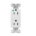 Product Image of Ezlink Modular Decorator Hg Receptacle, 15 A, 125 Vac, 60 Hz, White, Three-Wire, EZ8262W