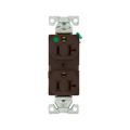 Product Image of Ezlink Modular Duplex Hg Receptacle, 20 A, 125 Vac, 60 Hz, Brown, Three-Wire, EZ8300B