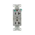 Product Image of Ezlink Modular Duplex Hg Receptacle, 20 A, 125 Vac, 60 Hz, Gray, Three-Wire, EZ8300GY